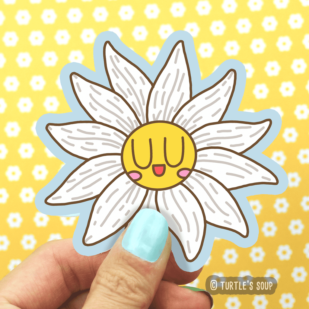 White Daisy doodle | Sticker