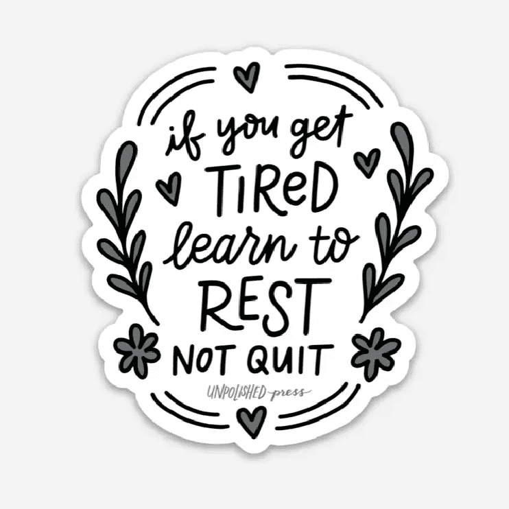 Learn to Rest Sticker — Lettering Works